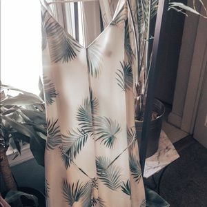 Tropical palm print long maxi dress